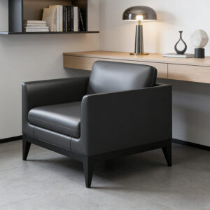 Modern minimalist leather sofa, suitable for both office and living room use - Image 3
