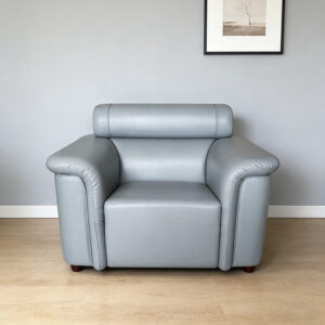 Ergonomically designed leather sofa set with wide armrests and a solid wood frame, suitable for reception area furniture - Image 3