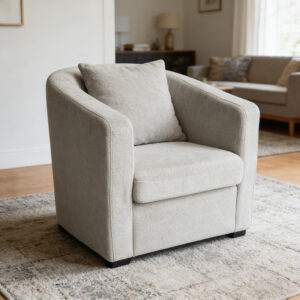 A minimalist armchair with easy care fabric upholstery  the perfect choice for relaxing at home - Image 3