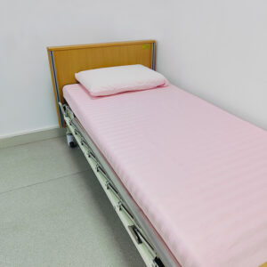Pink striped cotton bed linen, hospital and care home nursing bedding for single beds, set：圖片 2
