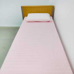 Pink striped cotton bed linen, hospital and care home nursing bedding for single beds, set：圖片 3